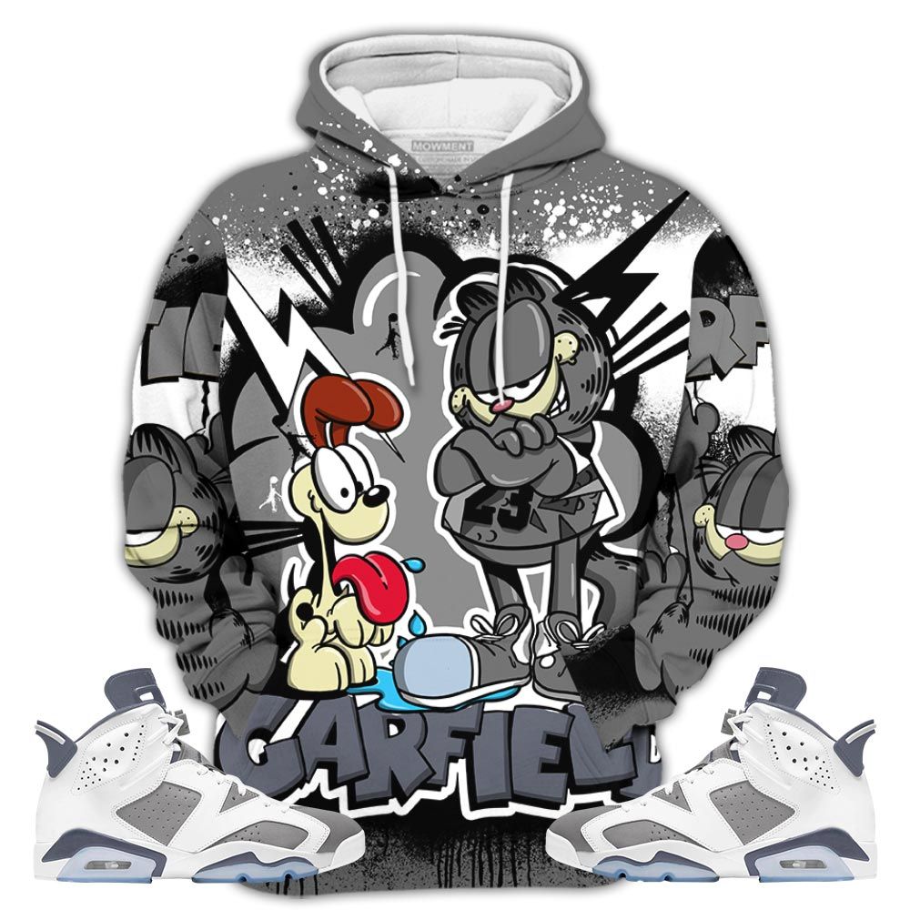 Funny Garfield Odie Sneaker Shirt Match Retro Cool Grey 6S, Jordan 6 Cool Grey Hoodie Sweatshirt Tee All Over Print MKO Shirt