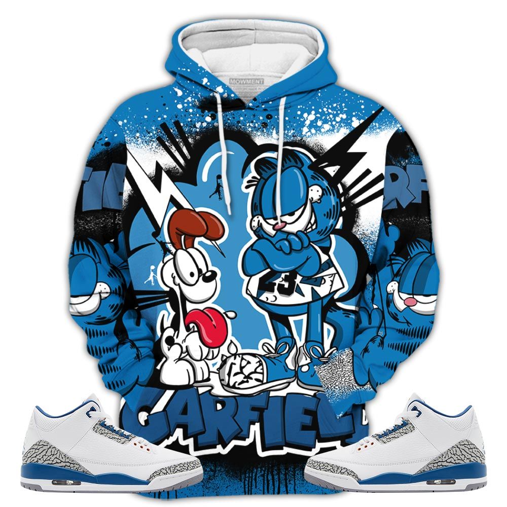 Funny Garfield Odie Sneaker Shirt Match Wizards 3S, Jordan Retro 3 Wizards Hoodie Sweatshirt Tee All Over Print MKO Shirt