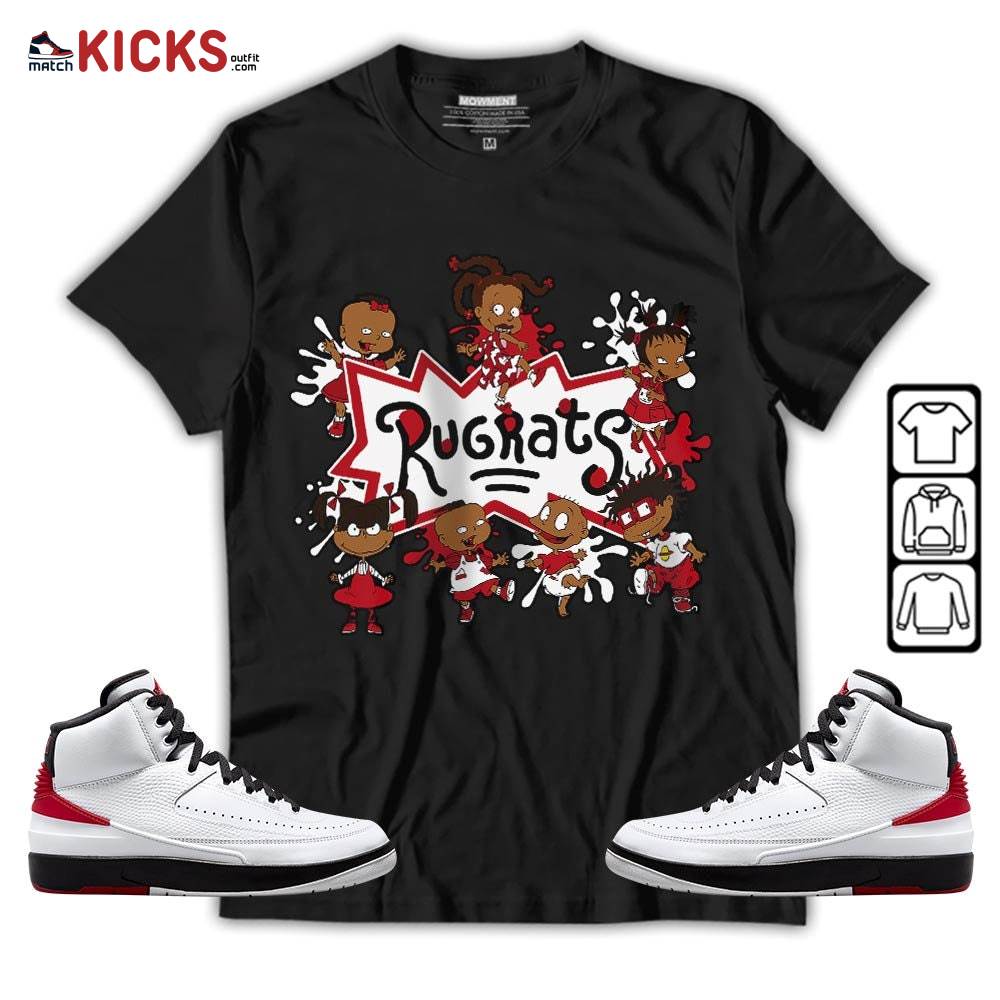 Funny Rugrats 90s Kids Melanin Sneaker Shirt Match 2 Chicago Varsity Red, Jordan Retro 2 Chicago MKO T-Shirt