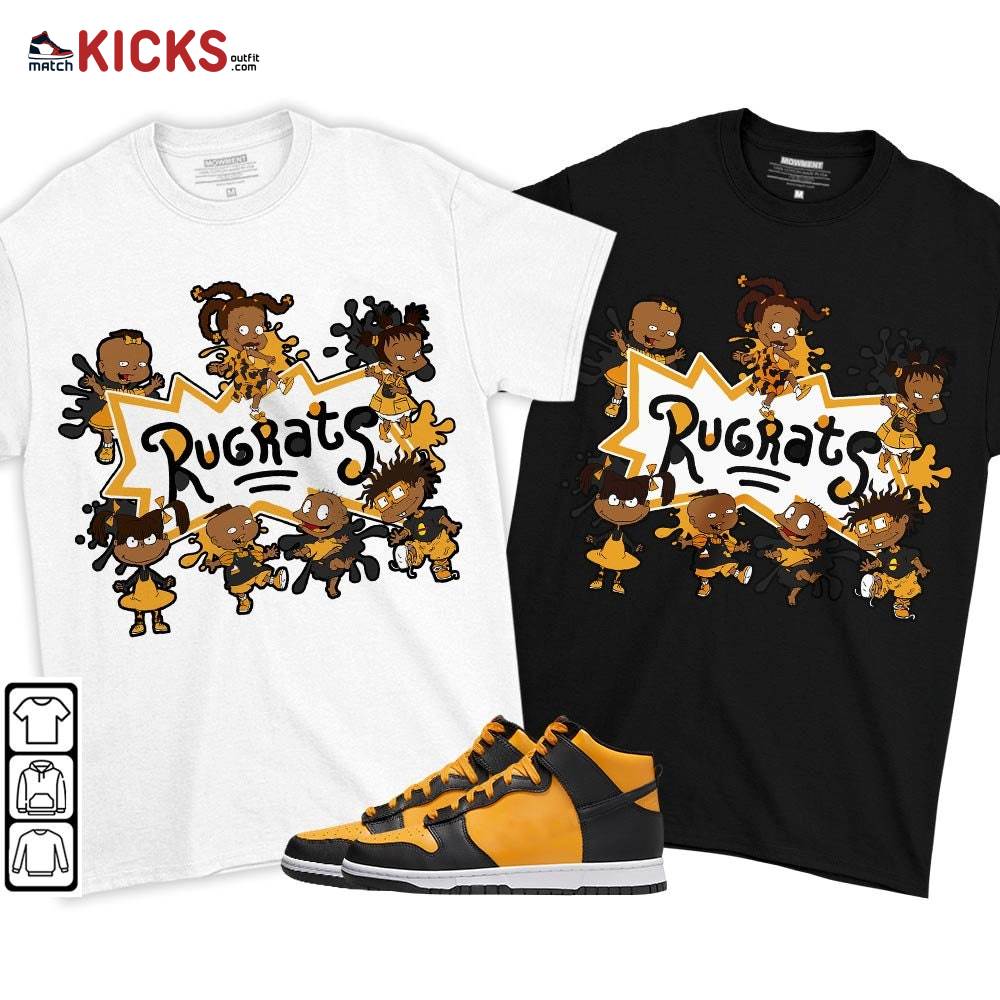 Funny Rugrats 90s Kids Melanin Sneaker Shirt Match Dunk Reverse Goldenrod, Dunk High Bruce Lee MKO T-Shirt