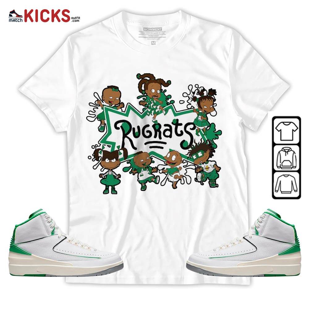 Funny Rugrats 90s Kids Melanin Sneaker Shirt Match Lucky Green 2s, Jordan 2 Lucky Green MKO T-Shirt