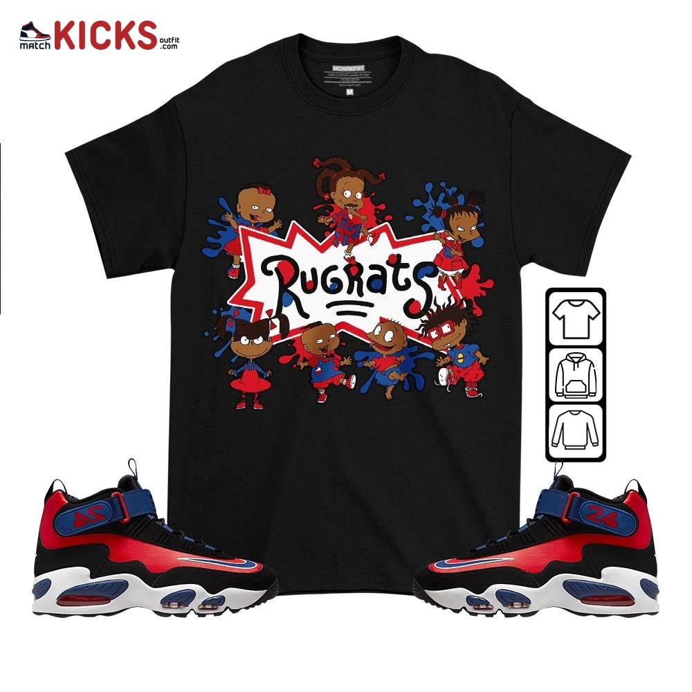 Funny Rugrats 90s Kids Melanin Sneaker Shirt Match Max 1 Navy Red Black, Air Griffey Max 1 Black Red Navy Blue MKO T-Shirt