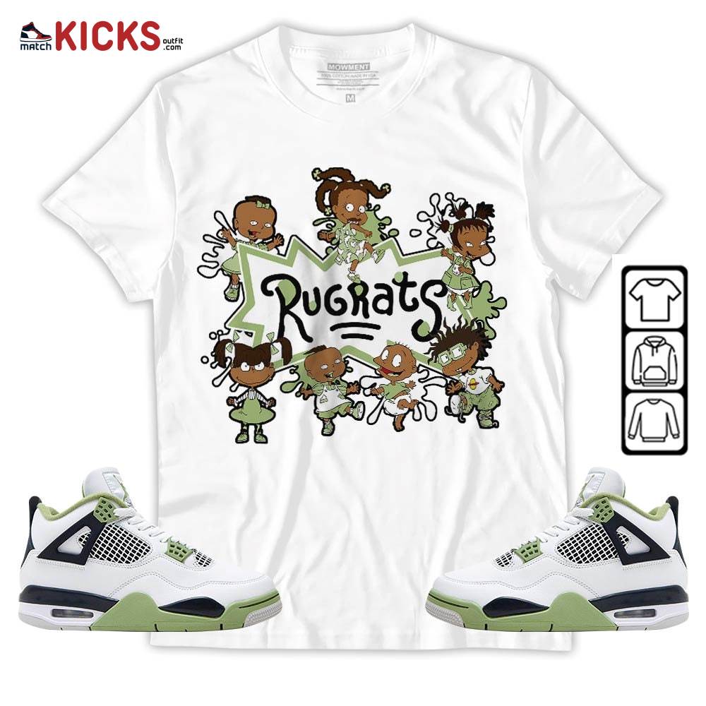 Funny Rugrats 90s Kids Melanin Sneaker Shirt Match Retro Oil Green 4s, Jordan 4 Oil Green MKO T-Shirt