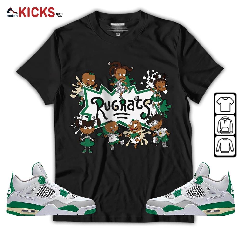 Funny Rugrats 90s Kids Melanin Sneaker Shirt Match Retro Pine Green 4s, Jordan 4 Pine Green MKO T-Shirt