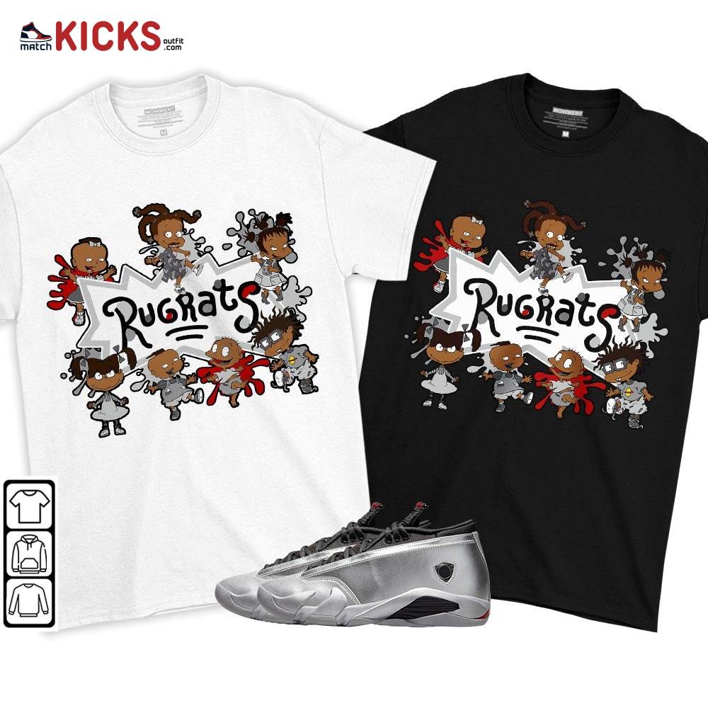Funny Rugrats 90s Kids Sneaker Shirt Match 14 Low Metallic Silver, Jordan 14 Metallic Silver MKO T-Shirt