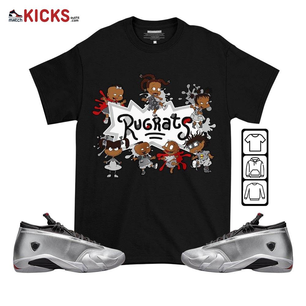 Funny Rugrats 90s Kids Sneaker Shirt Match 14 Low Metallic Silver, Jordan 14 Metallic Silver MKO T-Shirt