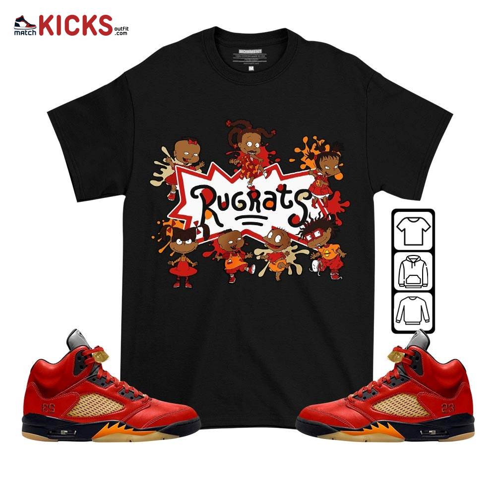 Funny Rugrats 90s Kids Sneaker Shirt Match 5 Dunk On Mars, Jordan 5 Mars For Her MKO T-Shirt