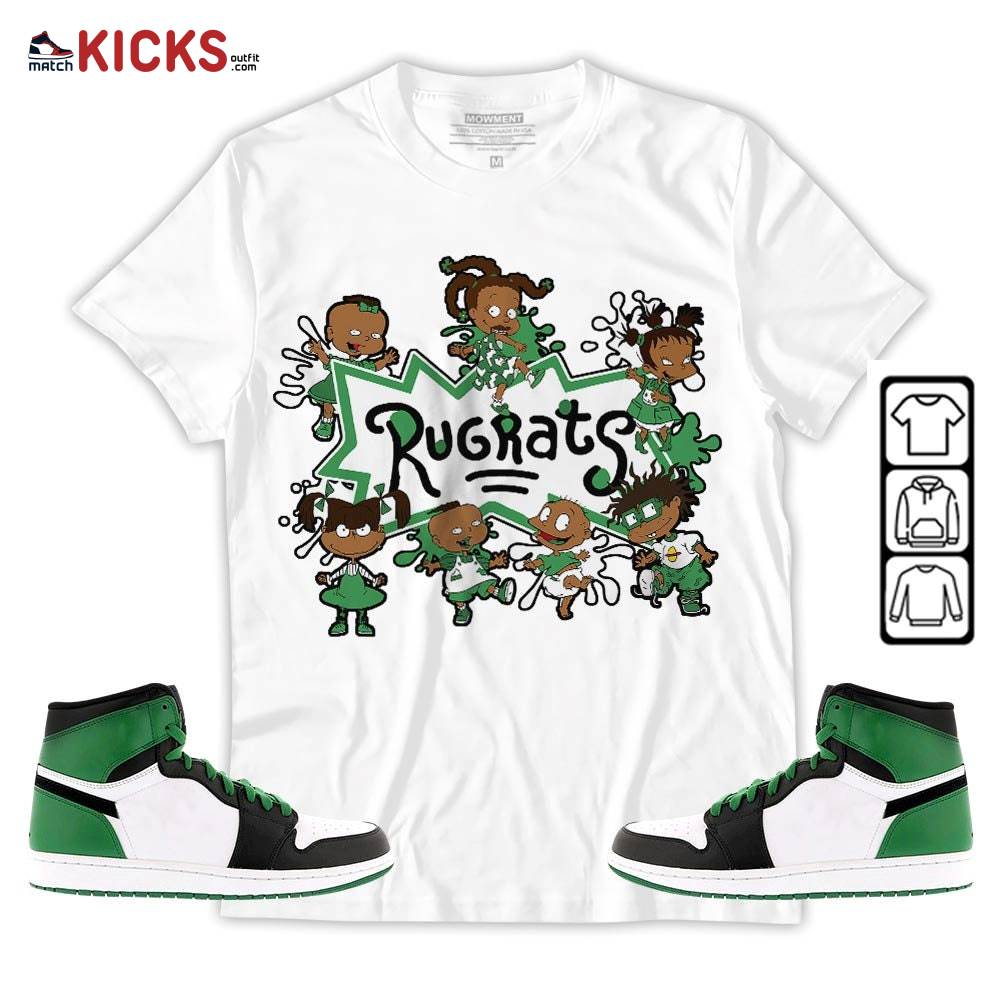 Funny Rugrats 90s Sneaker Shirt Match OG Celtics 1s, Jordan 1 High OG Celtics MKO T-Shirt