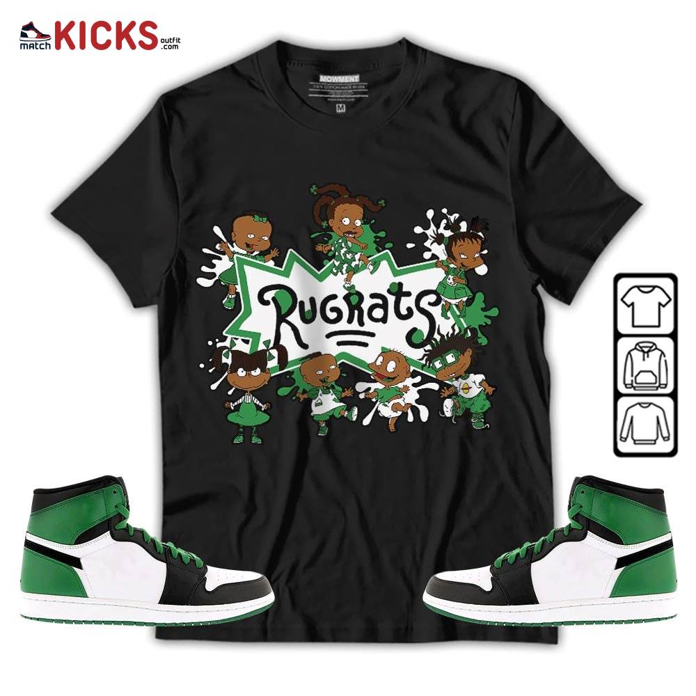 Funny Rugrats 90s Sneaker Shirt Match OG Celtics 1s, Jordan 1 High OG Celtics MKO T-Shirt
