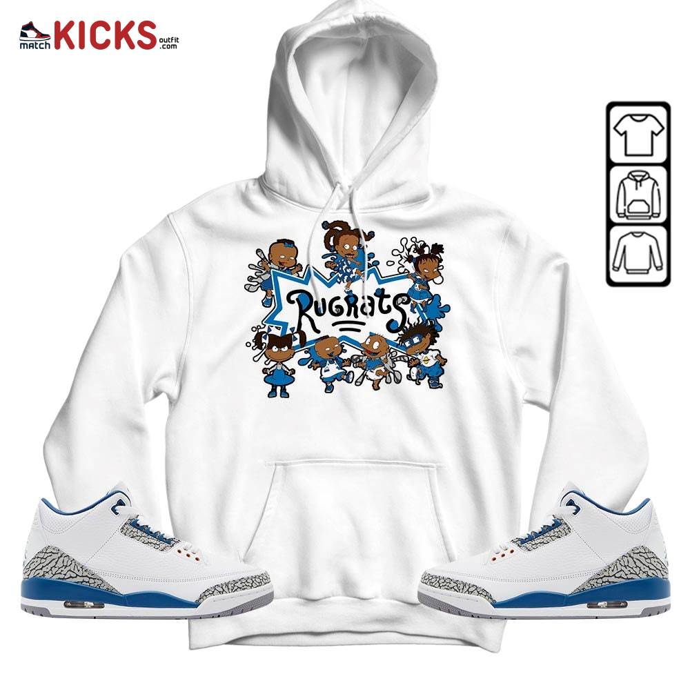 Funny Rugrats 90s Sneaker Shirt Match Wizards 3s, Jordan Retro 3 Wizards MKO Hoodie