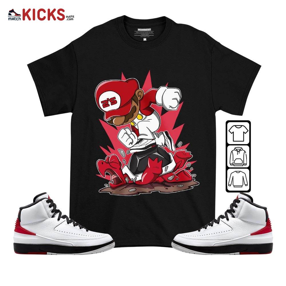 Game Crazy Sneaker Shirt Match 2 Chicago Varsity Red, Jordan Retro 2 Chicago MKO T-Shirt Game Crazy Sneaker Shirt Match 2 Chicago Varsity Red, Jordan Retro 2 Chicago MKO T-Shirt