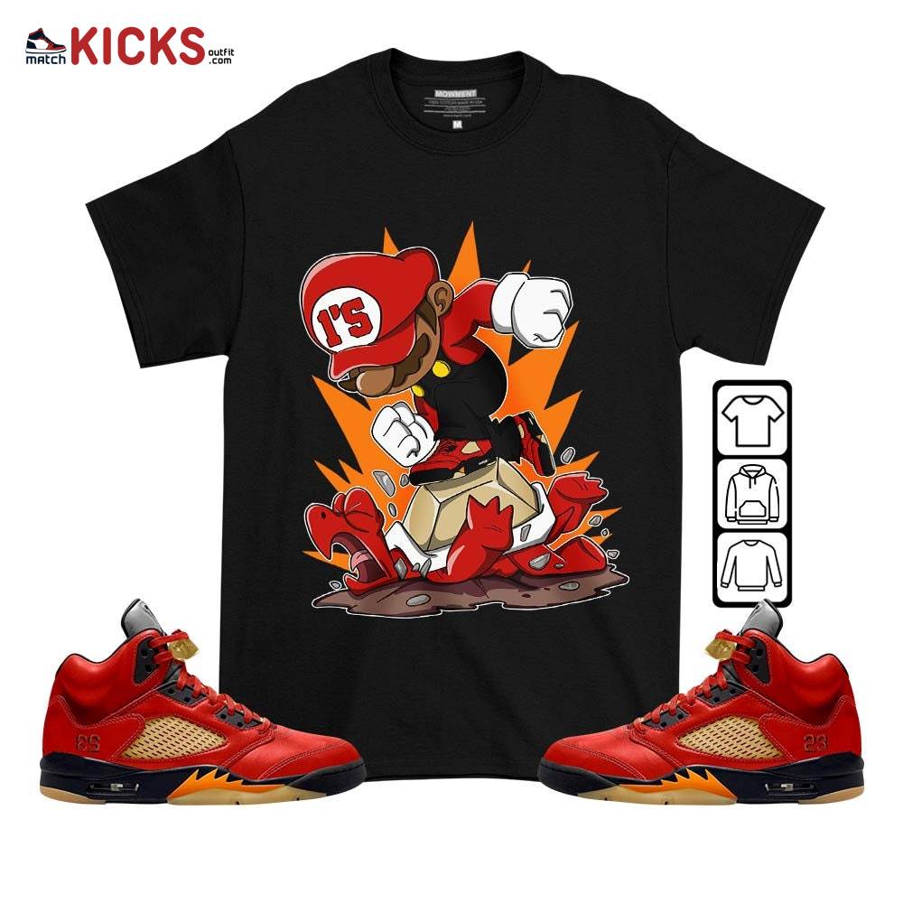 Game Crazy Sneaker Shirt Match 5 Dunk On Mars, Jordan 5 Mars For Her MKO T-Shirt