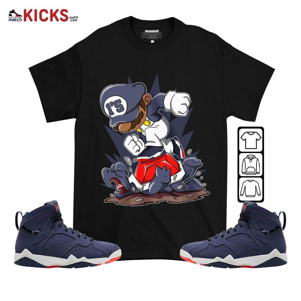 Game Crazy Sneaker Shirt Match 7 Neutral Indigo, Jordan 7 Quai 54 MKO T-Shirt Game Crazy Sneaker Shirt Match 7 Neutral Indigo, Jordan 7 Quai 54 MKO T-Shirt