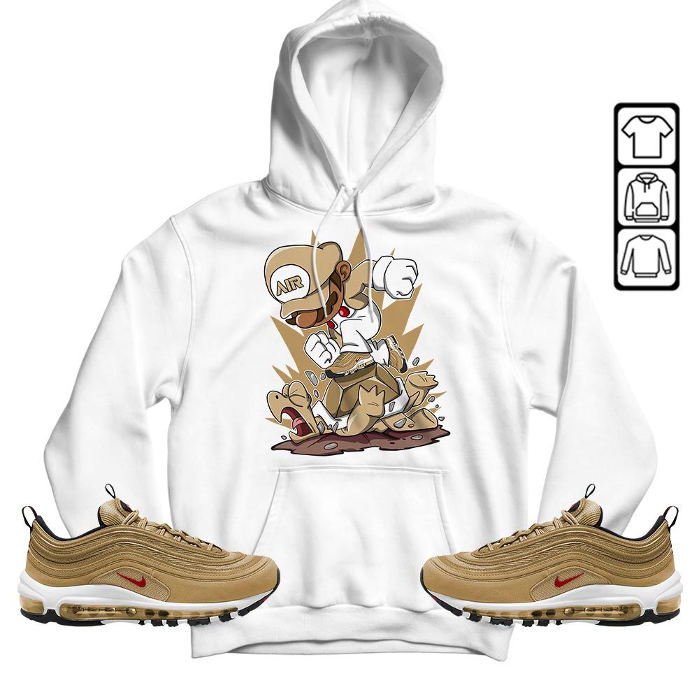 Game Crazy Sneaker Shirt Match Air Max 97 Metallic Gold, Air Max 97 Gold Bullet MKO T-Shirt