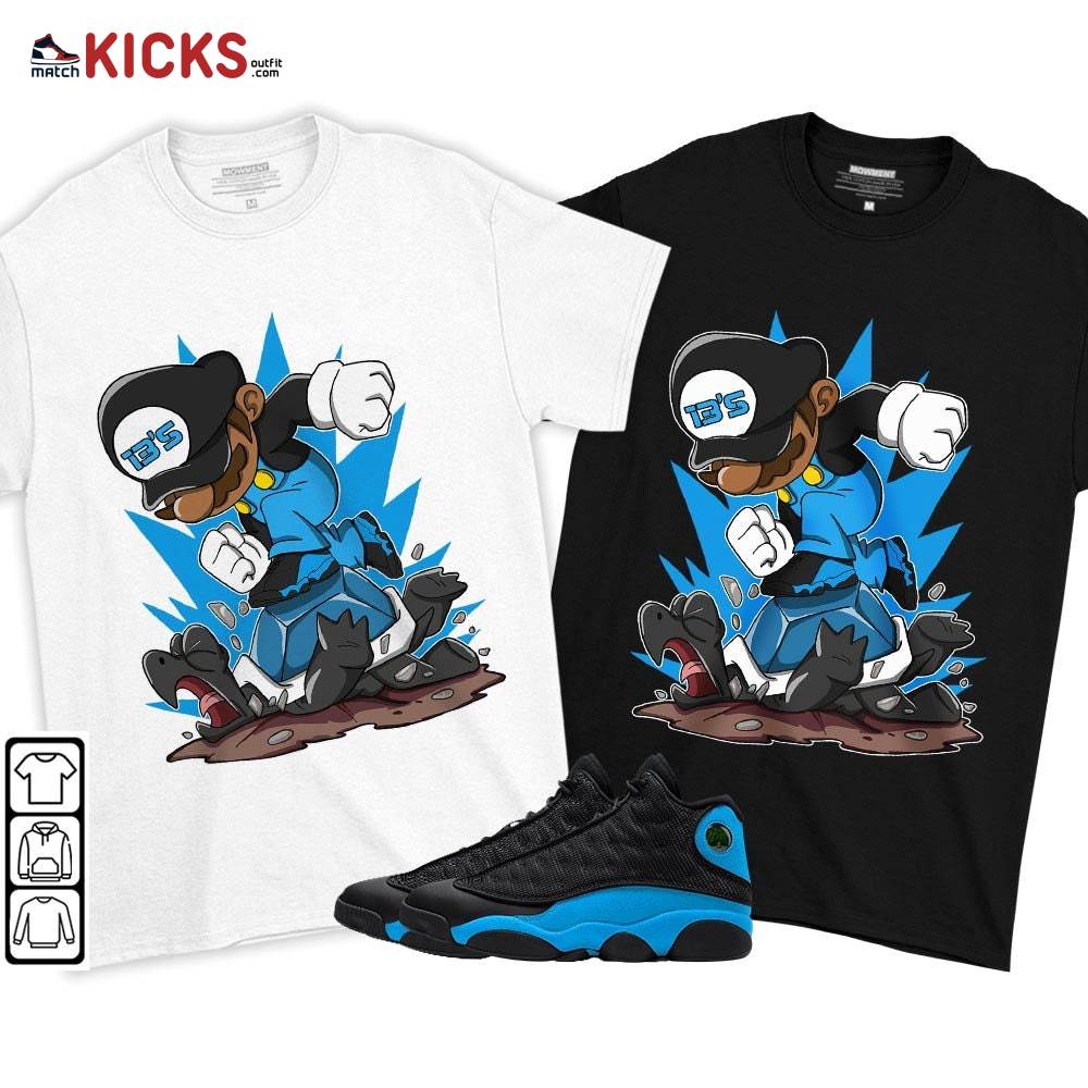 Game Crazy Sneaker Shirt Match Black University Blue 13s, Jordan 13 Black University Blue 2022 MKO T-Shirt Game Crazy Sneaker Shirt Match Black University Blue 13s, Jordan 13 Black University Blue 2022 MKO T-Shirt