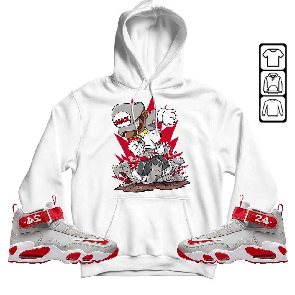 Game Crazy Sneaker Shirt Match Griffey Max 1 University Reds, Air Griffey Max 1 Gray Reds MKO T-Shirt