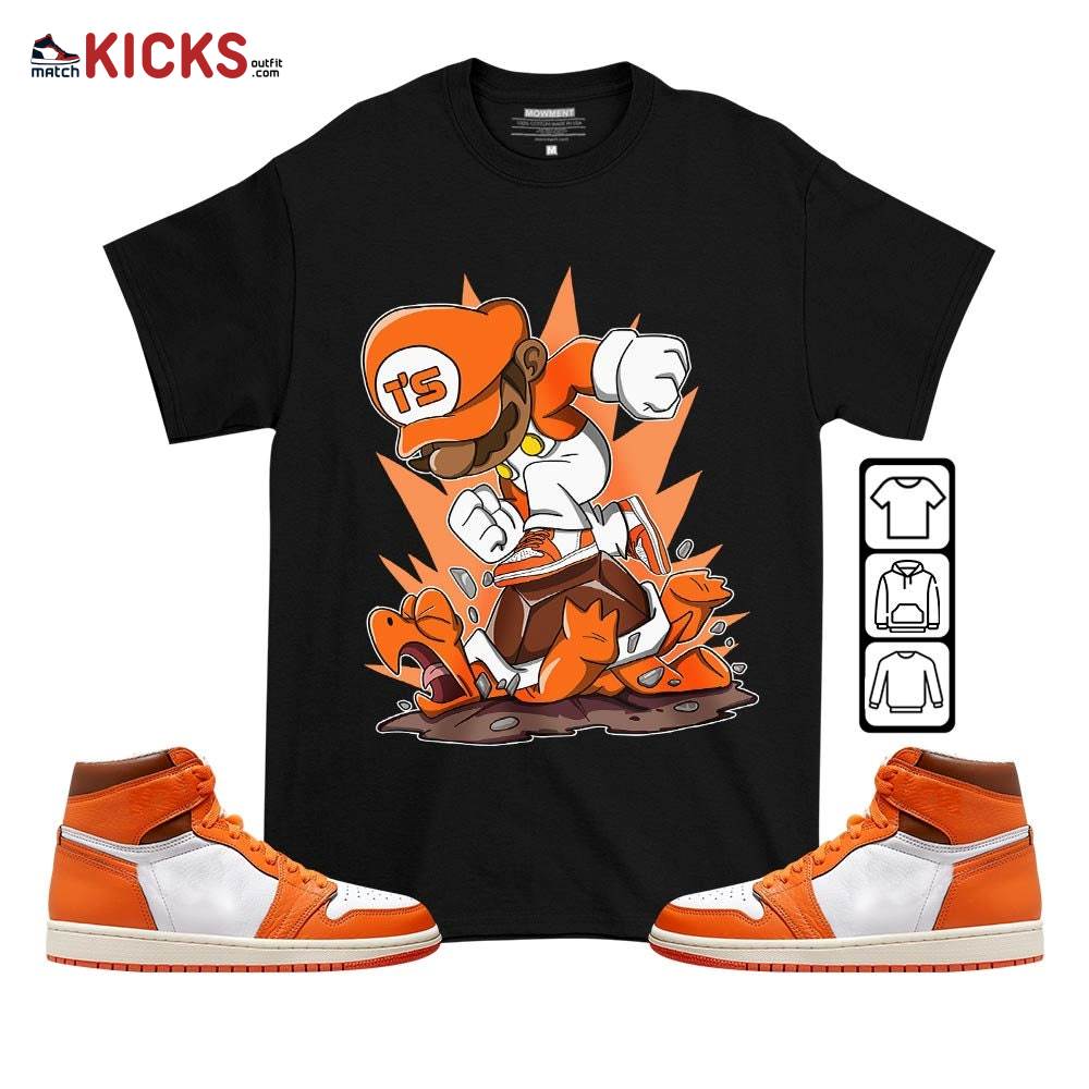 Game Crazy Sneaker Shirt Match High OG Starfish 1s, Jordan 1 Retro High OG Starfish MKO T-Shirt