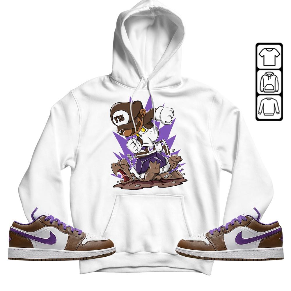 Game Crazy Sneaker Shirt Match Purple Mocha 1s, Jordan 1 Low Purple Mocha MKO T-Shirt
