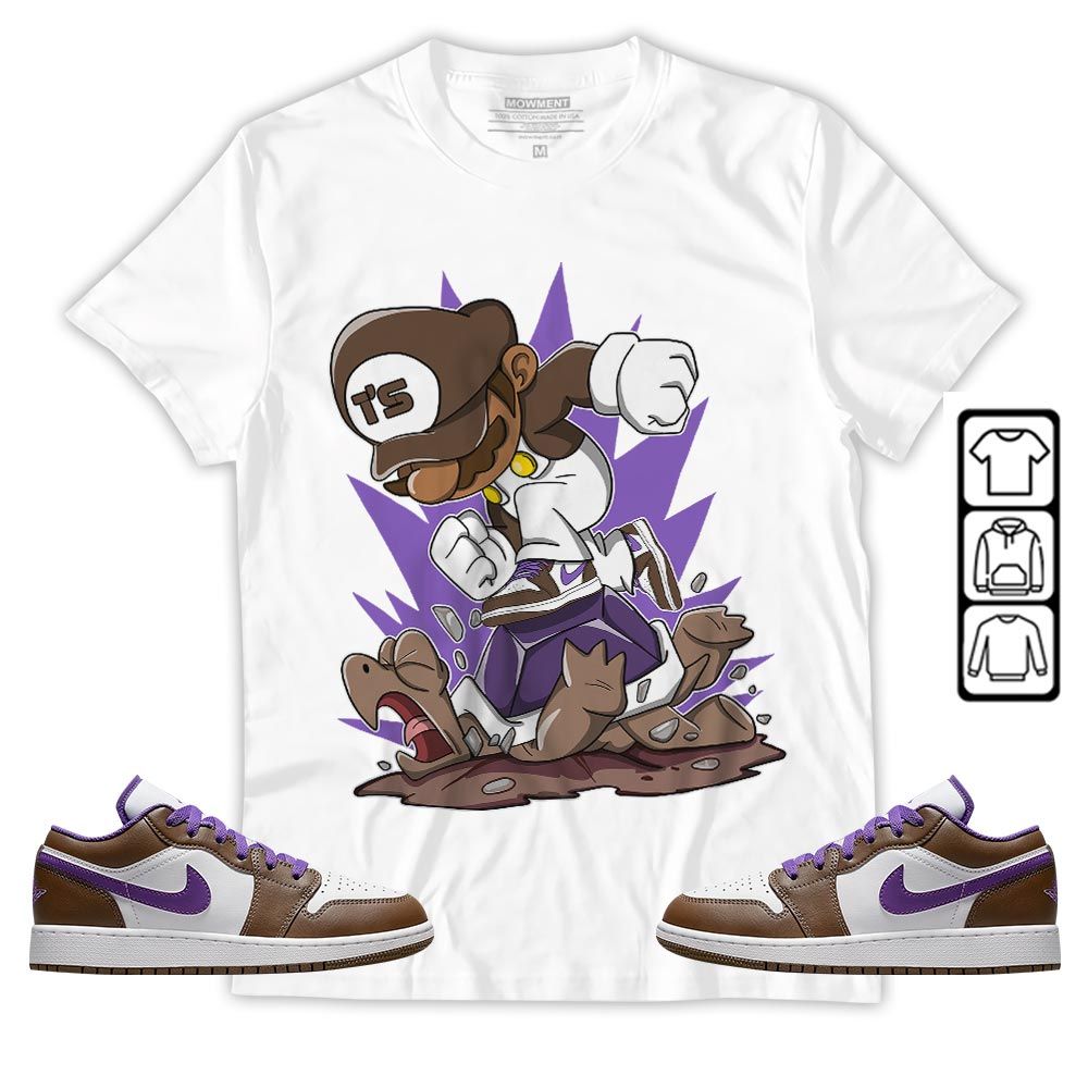 Game Crazy Sneaker Shirt Match Purple Mocha 1s, Jordan 1 Low Purple Mocha MKO T-Shirt Game Crazy Sneaker Shirt Match Purple Mocha 1s, Jordan 1 Low Purple Mocha MKO T-Shirt
