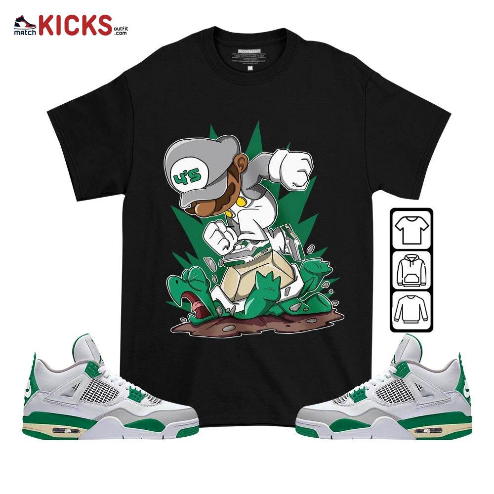 Game Crazy Sneaker Shirt Match Retro Pine Green 4s, Jordan 4 Pine Green MKO T-Shirt