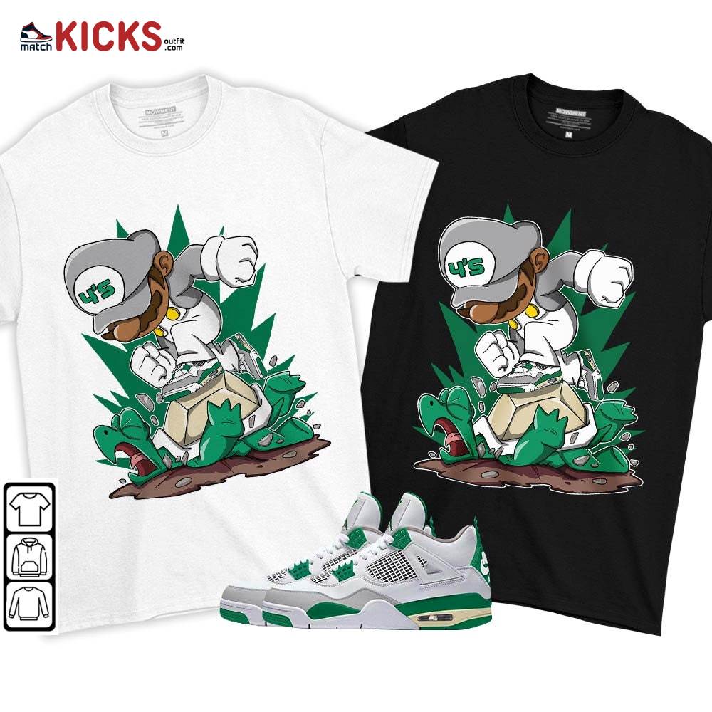 Game Crazy Sneaker Shirt Match Retro Pine Green 4s, Jordan 4 Pine Green MKO T-Shirt