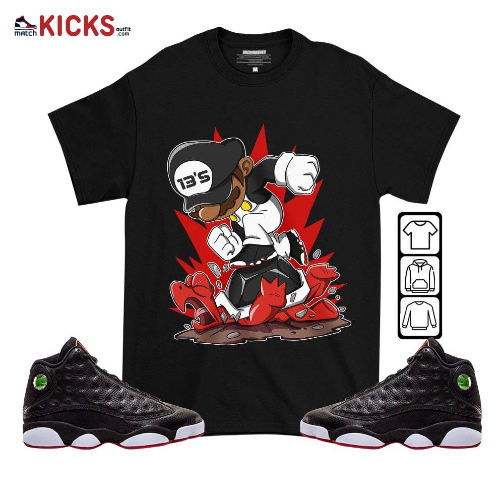 Game Crazy Sneaker Shirt Match Retro Playoffs 13s, Jordan 13 Playoffs MKO T-Shirt