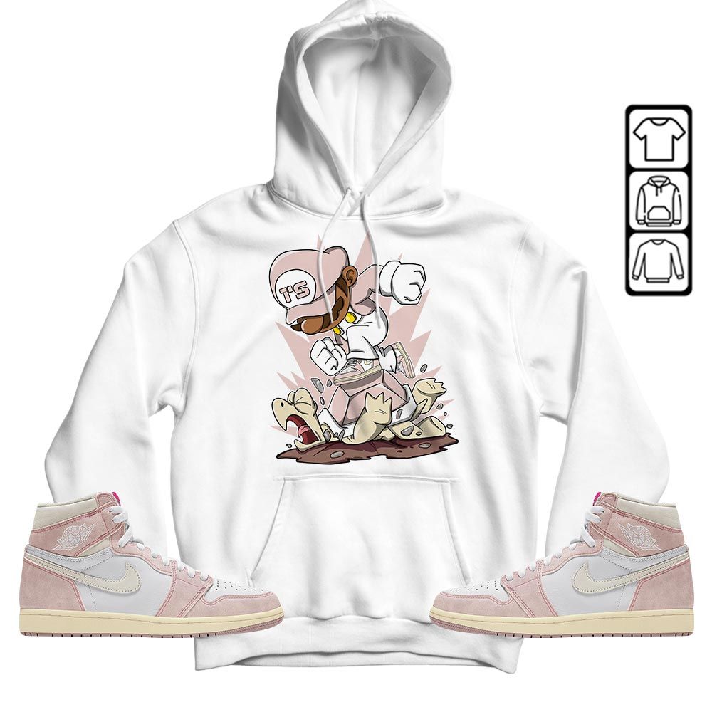 Game Crazy Sneaker Shirt Match Retro Washed Pink 1s, Jordan 1 High OG Washed Pink MKO T-Shirt