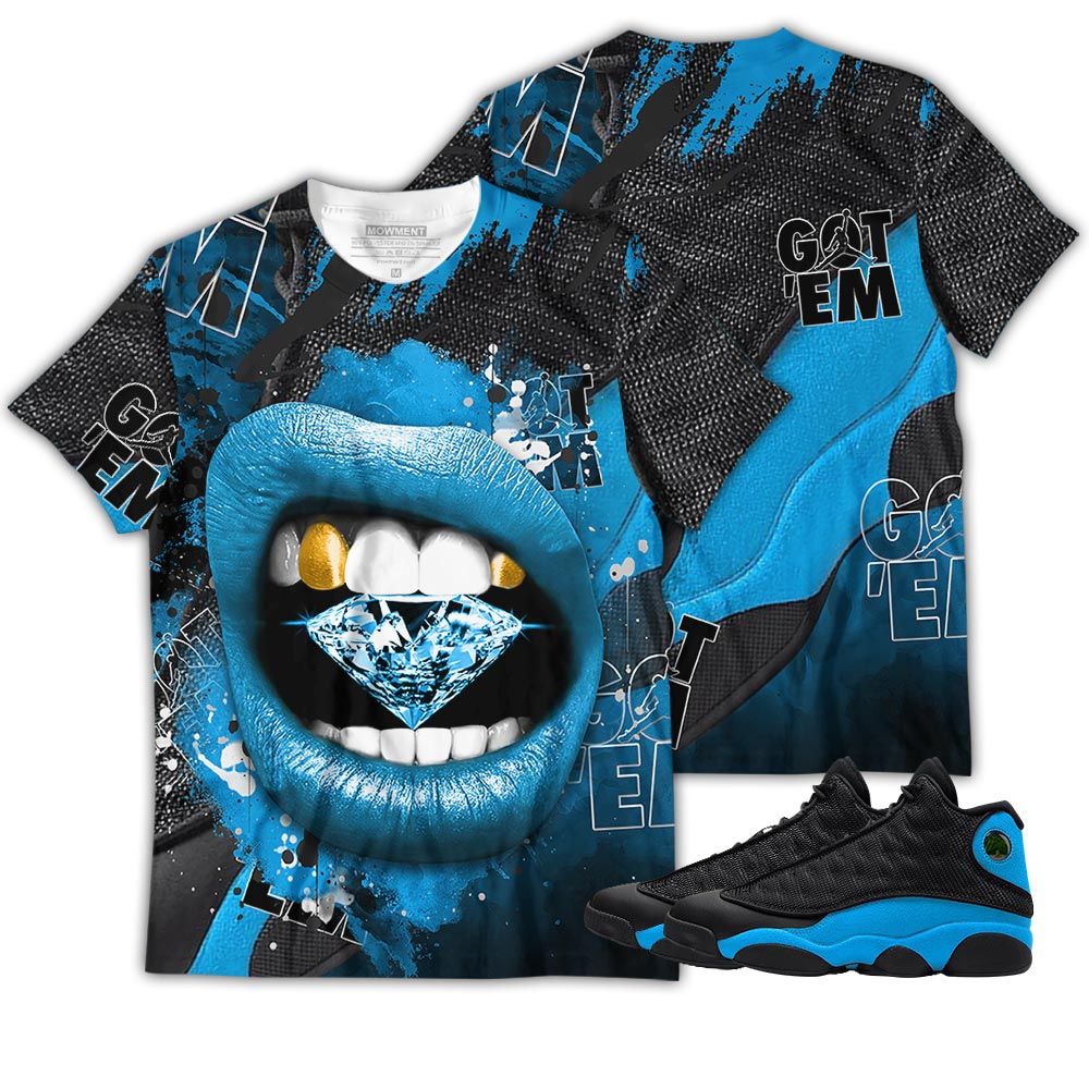 Gift Diamond Lips Sneaker Shirt Match Black University Blue 13S, Jordan 13 Black University Blue 2022 Hoodie Sweatshirt Tee All Over Print MKO Shirt Gift Diamond Lips Sneaker Shirt Match Black University Blue 13S, Jordan 13 Black University Blue 2022 Hoodie Sweatshirt Tee All Over Print MKO Shirt