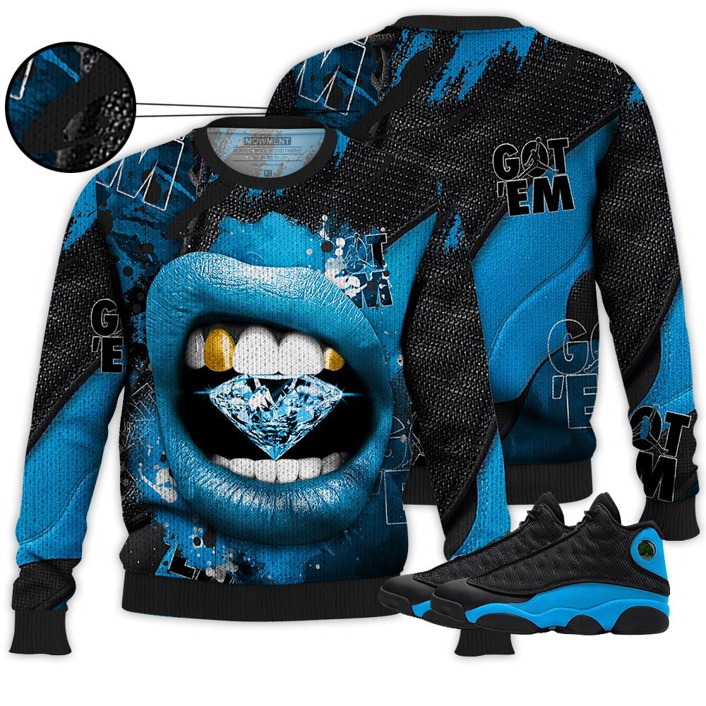 Gift Diamond Lips Sneaker Shirt Match Black University Blue 13S, Jordan 13 Black University Blue 2022 Hoodie Sweatshirt Tee All Over Print MKO Shirt Gift Diamond Lips Sneaker Shirt Match Black University Blue 13S, Jordan 13 Black University Blue 2022 Hoodie Sweatshirt Tee All Over Print MKO Shirt