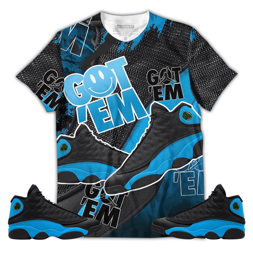 Gift Got Em Shoes Smile Sneaker Shirt Match Black University Blue 13S, Jordan 13 Black University Blue 2022 Hoodie Sweatshirt Tee All Over Print MKO Shirt Gift Got Em Shoes Smile Sneaker Shirt Match Black University Blue 13S, Jordan 13 Black University Blue 2022 Hoodie Sweatshirt Tee All Over Print MKO Shirt