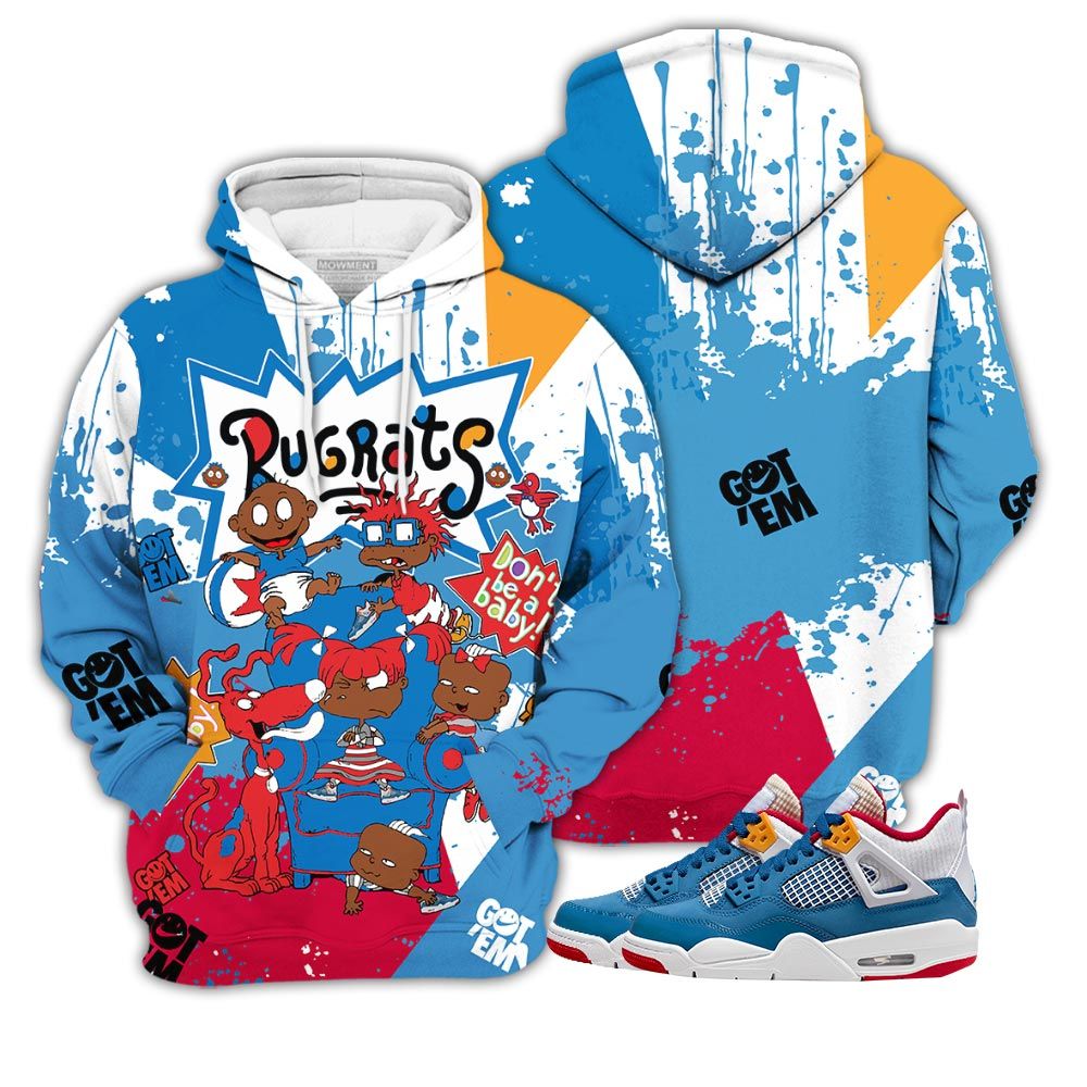 Gift Melanin Rugrats Kids Sneaker Shirt Match Retro Messy Room 4S, Jordan 4 Gs Messy Room Hoodie Sweatshirt Tee All Over Print MKO Shirt