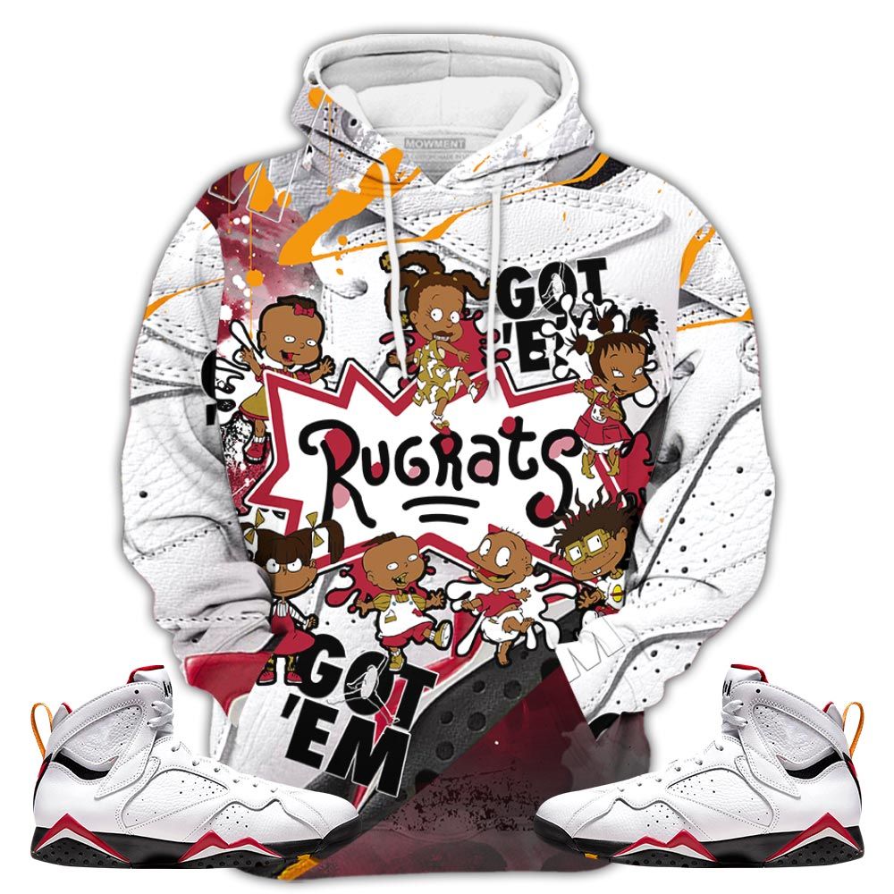 Gift Rugrats 90S Kids Melanin Sneaker Shirt Match Og Cardinal 7S, Jordan 7 Retro Cardinal Hoodie Sweatshirt Tee All Over Print MKO Shirt