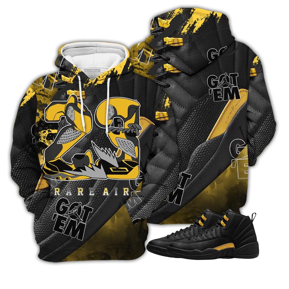 Gifts 23 Rare Air Sneaker Shirt Match Black Taxi 12S, Jordan 12 Retro Black Taxi Hoodie Sweatshirt Tee All Over Print MKO Shirt Gifts 23 Rare Air Sneaker Shirt Match Black Taxi 12S, Jordan 12 Retro Black Taxi Hoodie Sweatshirt Tee All Over Print MKO Shirt