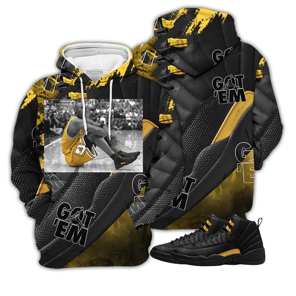Gifts Basketball Shoes Goat Number 23 Sneaker Shirt Match Black Taxi 12S, Jordan 12 Retro Black Taxi Hoodie Sweatshirt Tee All Over Print MKO Shirt Gifts Basketball Shoes Goat Number 23 Sneaker Shirt Match Black Taxi 12S, Jordan 12 Retro Black Taxi Hoodie Sweatshirt Tee All Over Print MKO Shirt