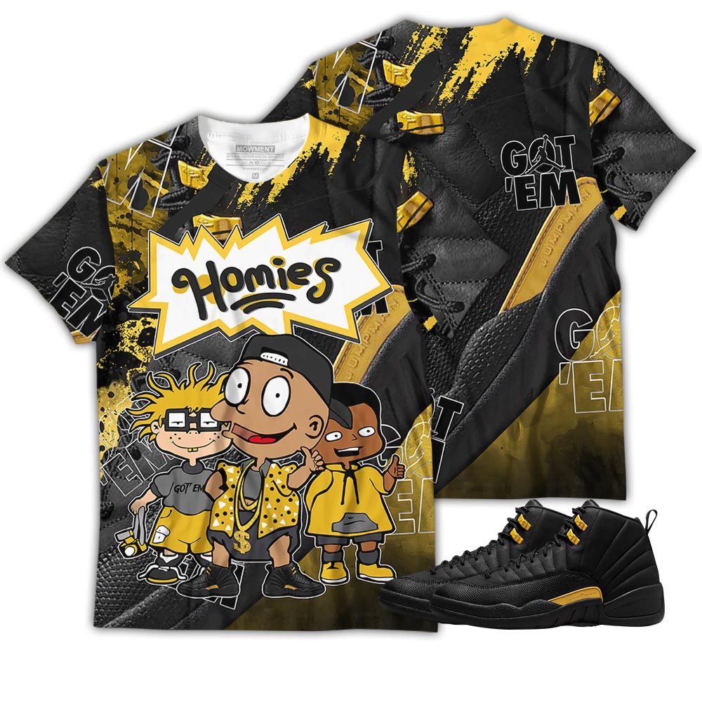 Gifts Cartoon 90S Homies Sneaker Shirt Match Black Taxi 12S, Jordan 12 Retro Black Taxi Hoodie Sweatshirt Tee All Over Print MKO Shirt Gifts Cartoon 90S Homies Sneaker Shirt Match Black Taxi 12S, Jordan 12 Retro Black Taxi Hoodie Sweatshirt Tee All Over Print MKO Shirt