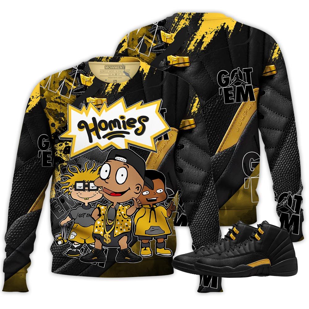 Gifts Cartoon 90S Homies Sneaker Shirt Match Black Taxi 12S, Jordan 12 Retro Black Taxi Hoodie Sweatshirt Tee All Over Print MKO Shirt Gifts Cartoon 90S Homies Sneaker Shirt Match Black Taxi 12S, Jordan 12 Retro Black Taxi Hoodie Sweatshirt Tee All Over Print MKO Shirt
