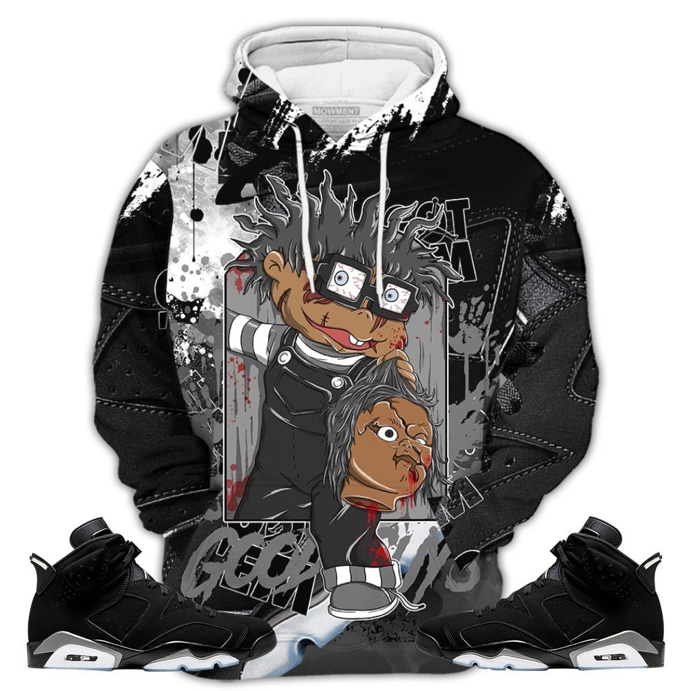 Gifts Chucky Chuckie Sneaker Shirt Match Retro Metallic Silver 6S, Jordan 6 Black Chrome Hoodie Sweatshirt Tee All Over Print MKO Shirt