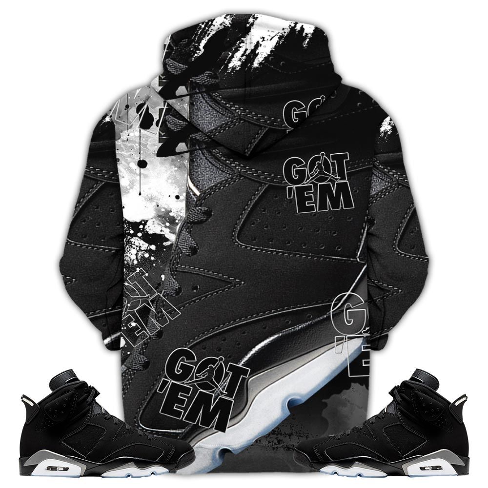 Gifts Funny Cartoon 90S Sneaker Shirt Match Retro Metallic Silver 6S, Jordan 6 Black Chrome Hoodie Sweatshirt Tee All Over Print MKO Shirt