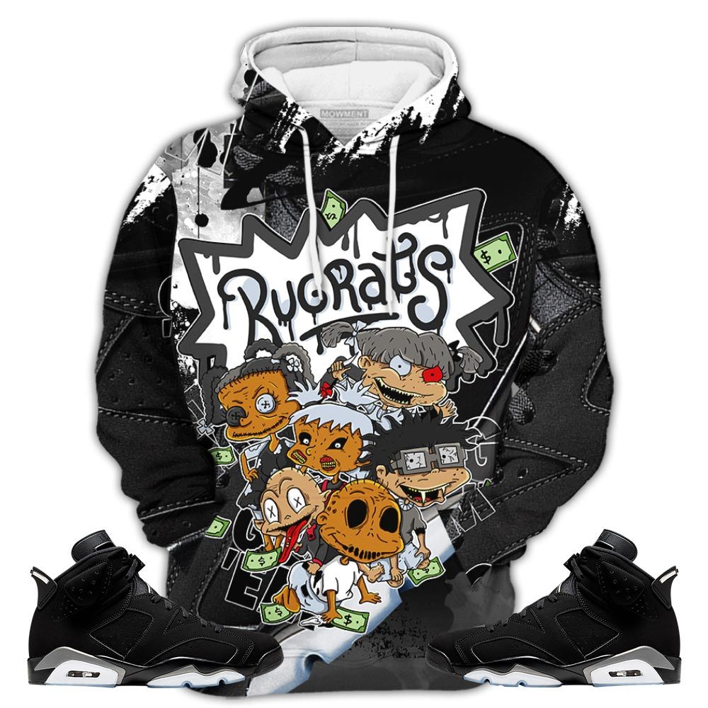 Gifts Rugrats Horror Story Sneaker Shirt Match Retro Metallic Silver 6S, Jordan 6 Black Chrome Hoodie Sweatshirt Tee All Over Print MKO Shirt