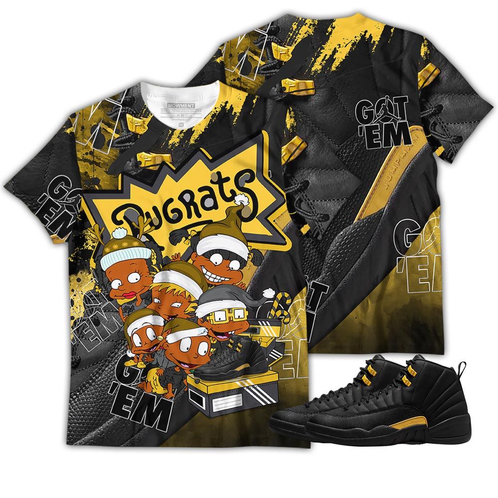 Gifts Rugrats Kids Xmas Sneaker Shirt Match Black Taxi 12S, Jordan 12 Retro Black Taxi Hoodie Sweatshirt Tee All Over Print MKO Shirt Gifts Rugrats Kids Xmas Sneaker Shirt Match Black Taxi 12S, Jordan 12 Retro Black Taxi Hoodie Sweatshirt Tee All Over Print MKO Shirt