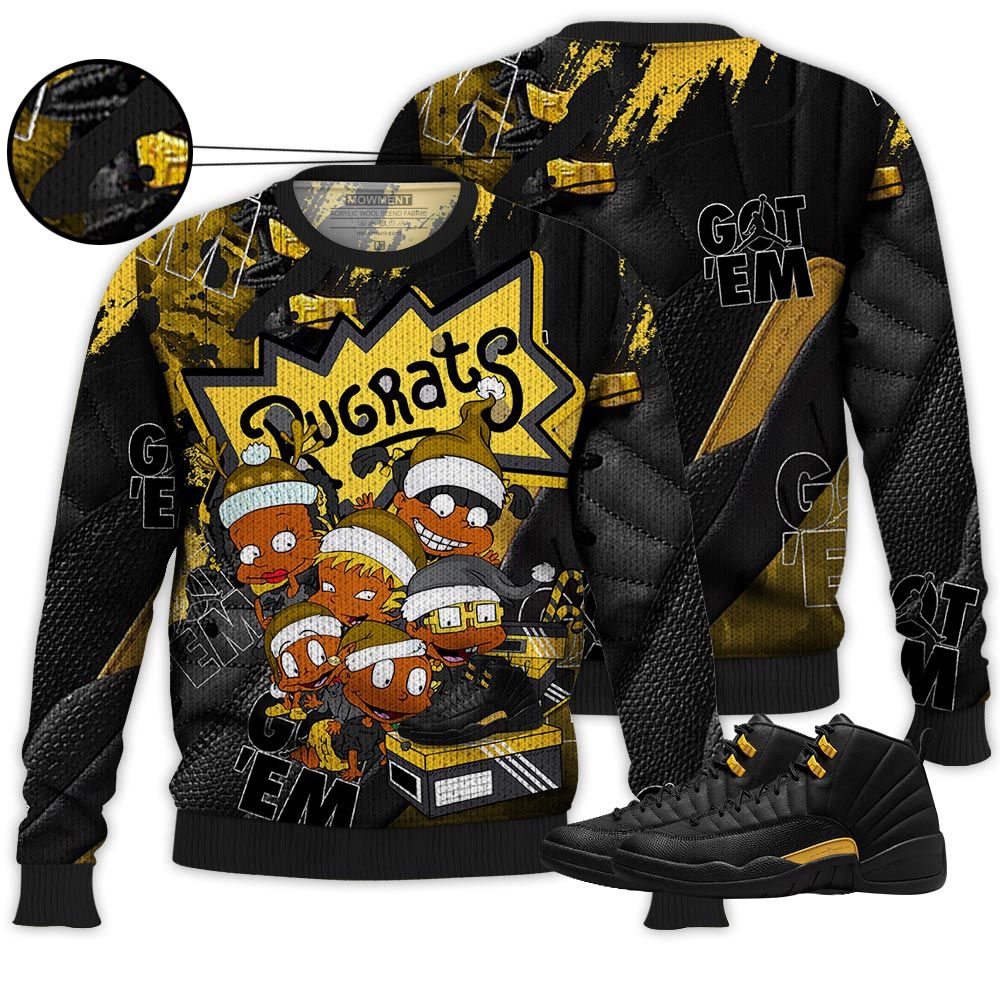 Gifts Rugrats Kids Xmas Sneaker Shirt Match Black Taxi 12S, Jordan 12 Retro Black Taxi Hoodie Sweatshirt Tee All Over Print MKO Shirt Gifts Rugrats Kids Xmas Sneaker Shirt Match Black Taxi 12S, Jordan 12 Retro Black Taxi Hoodie Sweatshirt Tee All Over Print MKO Shirt