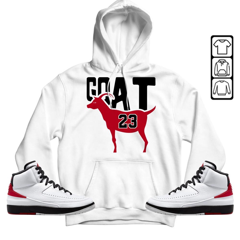 GOAT 23 Air Sneaker Shirt Match 2 Chicago Varsity Red, Jordan Retro 2 Chicago MKO T-Shirt