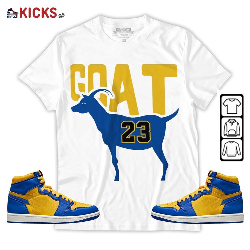 GOAT 23 Air Sneaker Shirt Match 2023 Laney 1s, Jordan 1 Retro High Laney MKO T-Shirt