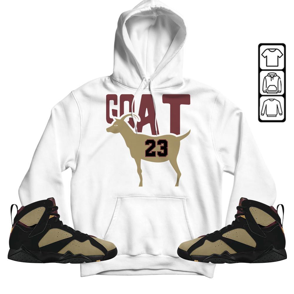 GOAT 23 Air Sneaker Shirt Match Black Cherrywood 7s, Jordan 7 Black Olive MKO T-Shirt