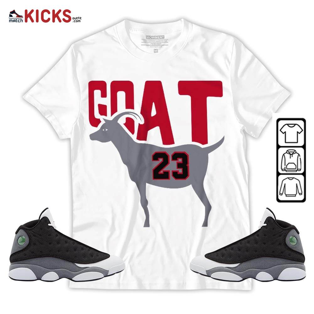 GOAT 23 Air Sneaker Shirt Match Black Flint 13s, Jordan Retro 13 Black Flint MKO T-Shirt