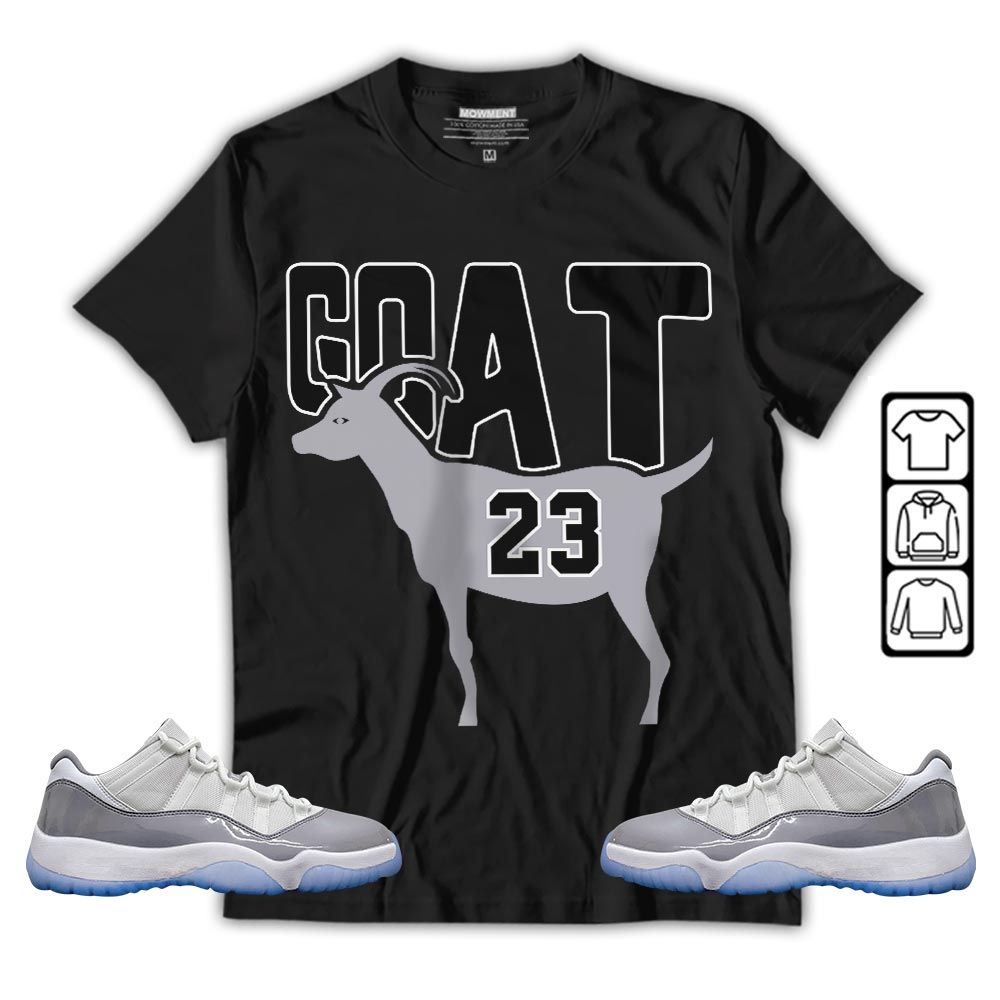 GOAT 23 Air Sneaker Shirt Match Cement Grey 11s, Jordan 11 Low Cement Grey MKO T-Shirt