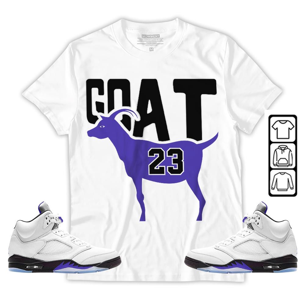 GOAT 23 Air Sneaker Shirt Match Dark Concord 5s, Jordan 5 Retro Concord MKO T-Shirt GOAT 23 Air Sneaker Shirt Match Dark Concord 5s, Jordan 5 Retro Concord MKO T-Shirt