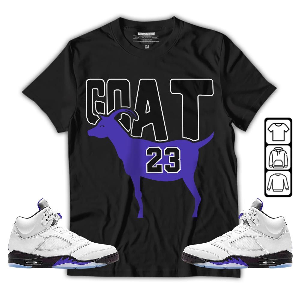 GOAT 23 Air Sneaker Shirt Match Dark Concord 5s, Jordan 5 Retro Concord MKO T-Shirt GOAT 23 Air Sneaker Shirt Match Dark Concord 5s, Jordan 5 Retro Concord MKO T-Shirt