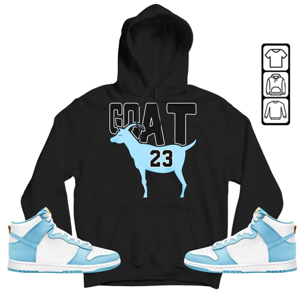 GOAT 23 Air Sneaker Shirt Match Dunk High Blue Chill, Dunk High Homer Simpson MKO T-Shirt GOAT 23 Air Sneaker Shirt Match Dunk High Blue Chill, Dunk High Homer Simpson MKO T-Shirt