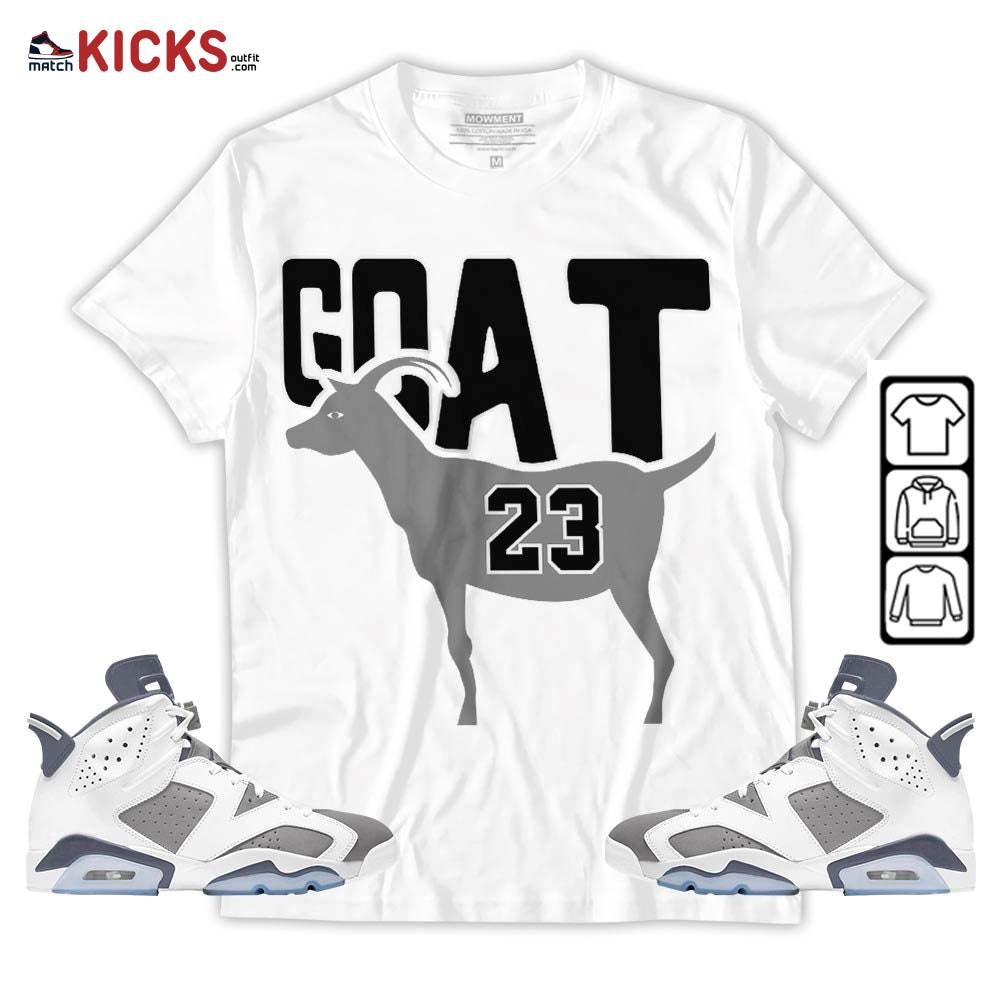 GOAT 23 Air Sneaker Shirt Match Retro Cool Grey 6s, Jordan 6 Cool Grey MKO Sweatshirt